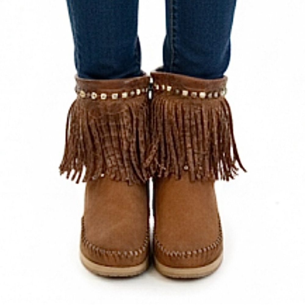 Karma Of Charme Suede Leather Bootie Fringe Moccasins 5